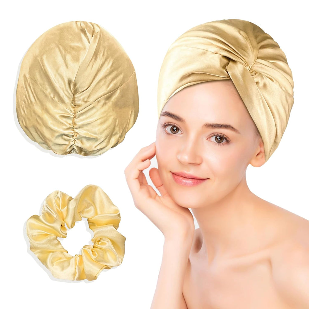 Chloven Double Layer 100% Mulberry Silk Bonnet